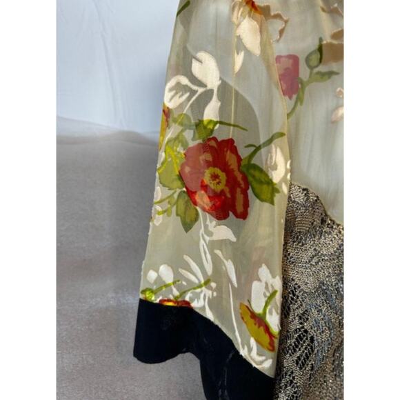 Tracy Collins Vintage 90s Womens Medium Floral Topper sheer Kimono top Made USA - Picture 4 of 8